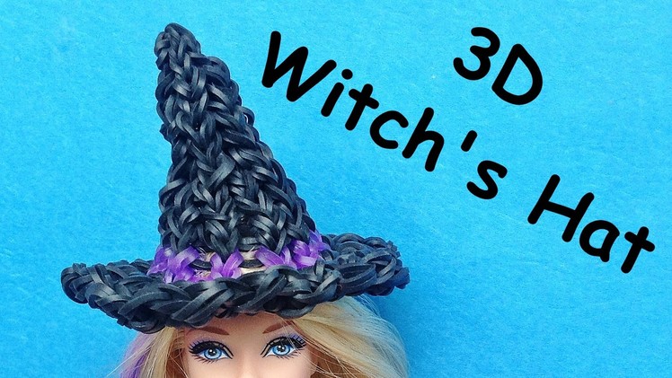 Rainbow Loom Witch Hat Charms (Halloween) for Barbie Dolls (Loom bands, DIY Mommy)
