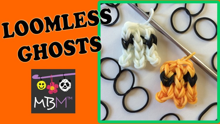 Loomless Ghost Charm Made Using Rainbow Loom Bands