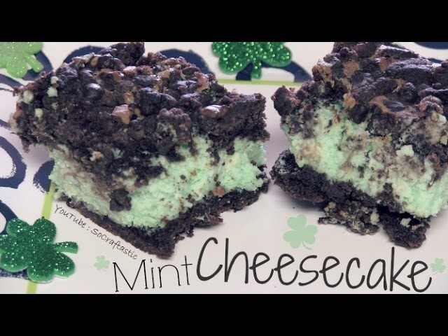 Mint Cheesecake with Chocolate - How To ♣ Green for St. Paddy's Day