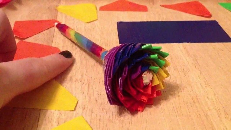 Rainbow Duct Tape Flower-Tutorial