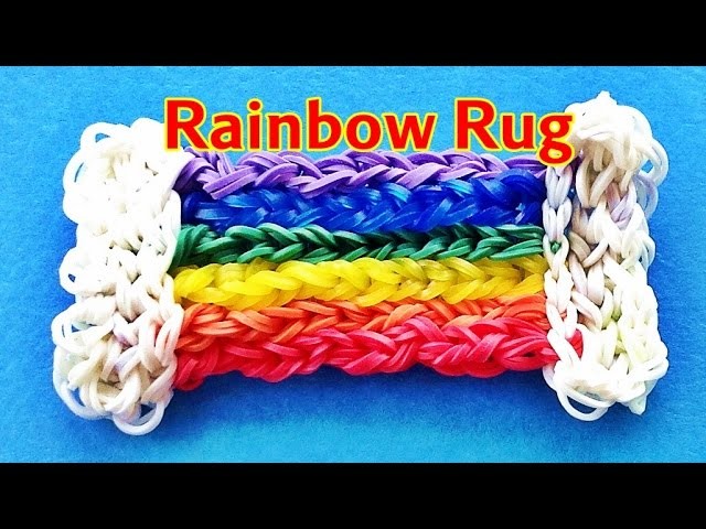 Rainbow Loom Charms:  "Rainbow Rug" Loom bands tutorial (by my 9 Year old son)