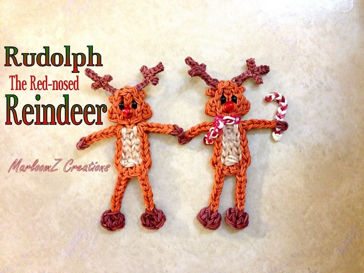 Rainbow Loom Rudolph The Red Nosed Reindeer Tutorial - Christmas