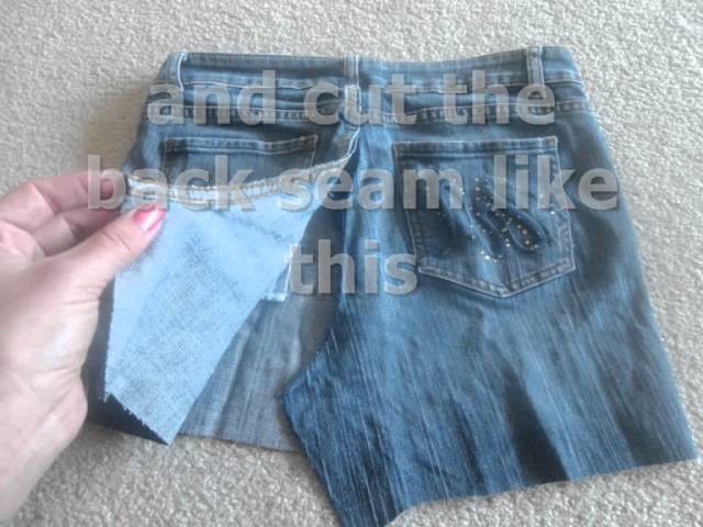 Turn Old JEANS into SKIRT - Easy!