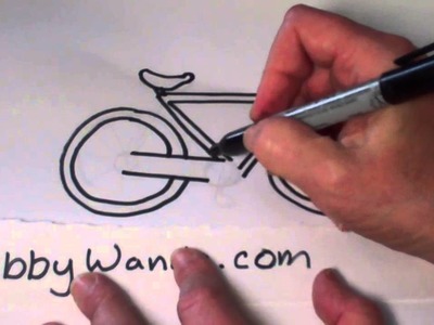 Webby Wanda -How to draw a cartoon bike, or bicycle easy step by step instructions for kids,
