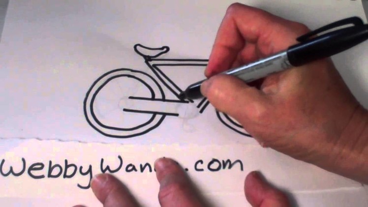 Webby Wanda -How to draw a cartoon bike, or bicycle easy step by step instructions for kids,