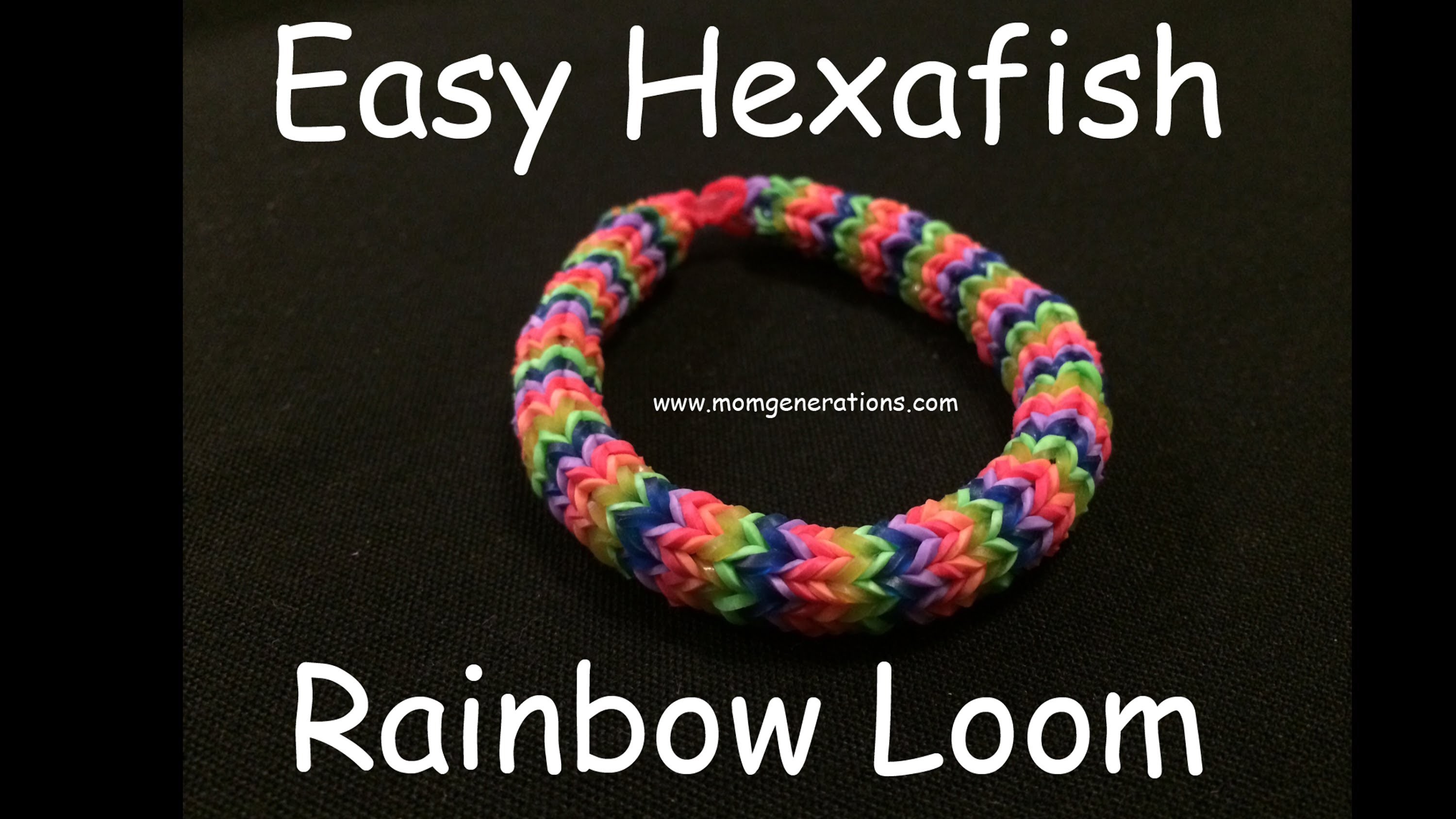 Easy Hexafish Rainbow Loom Bracelet How to 6 pin fishtail