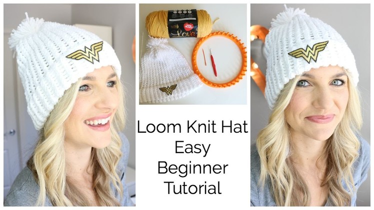 Easy Loom Knit Hat Tutorial - Beginner!!