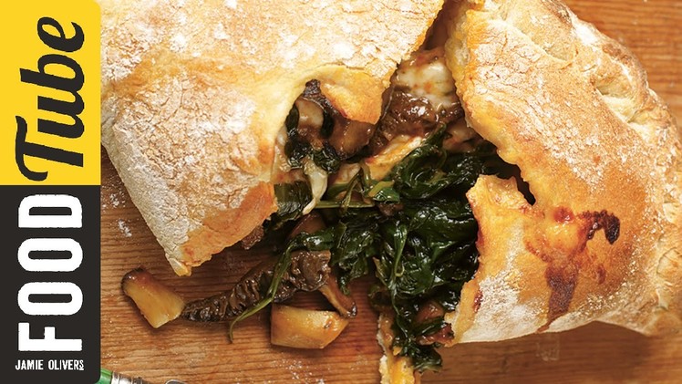 Easy Mushroom & Spinach Pizza Calzone Recipe | Jamie Oliver