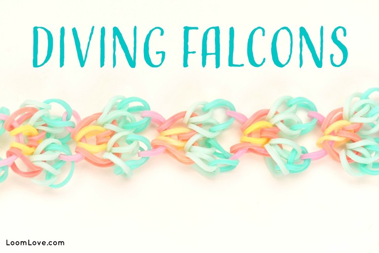 How to Make a Rainbow Loom Diving Falcons Bracelet (On a Hook!)