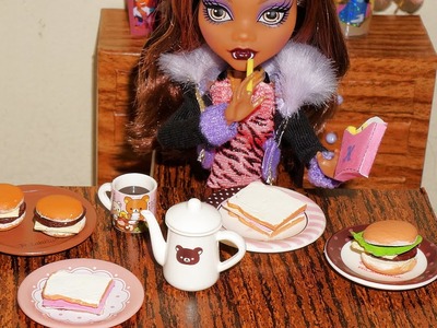 How to make hamburger and ham & cheese sandwich (with hot glue) for doll (Monster High, Barbie, etc)