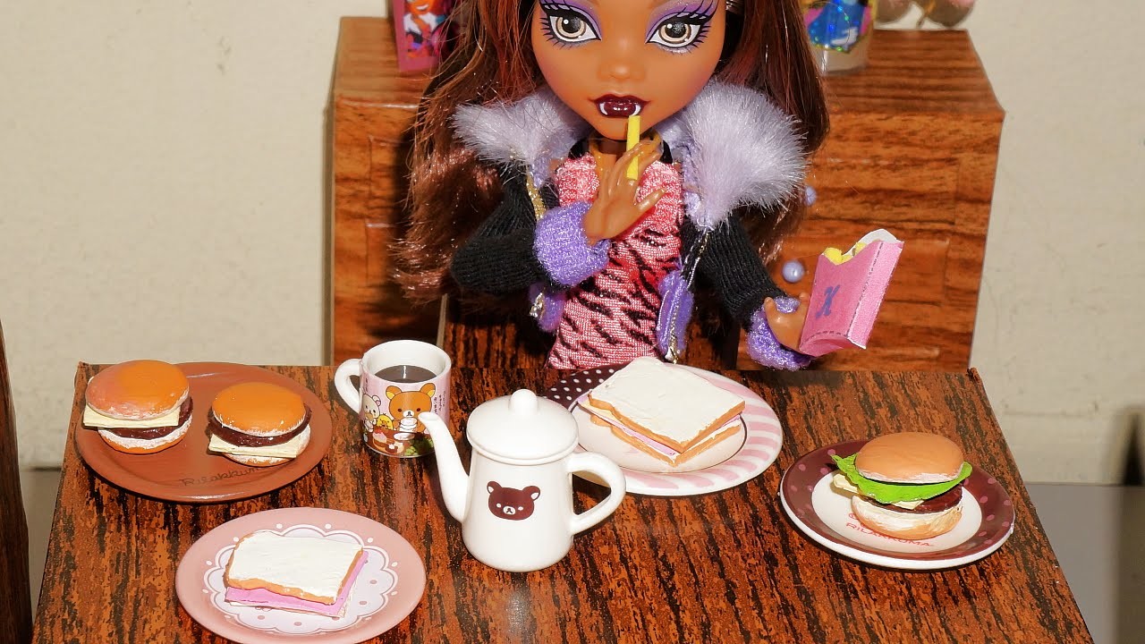 How to make hamburger and ham & cheese sandwich (with hot glue) for doll (Monster High, Barbie, etc)