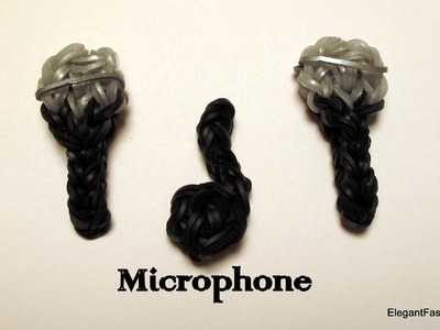 How to make Microphone charm on Rainbow Loom - Music Series