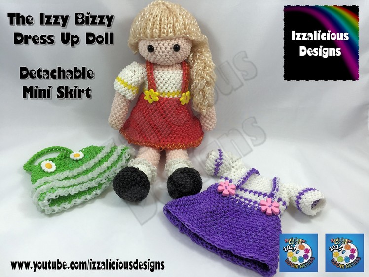 Loomigurumi Izzy Bizzy Doll - Mini Skirt - crochet hook only using Rainbow Loom Bands