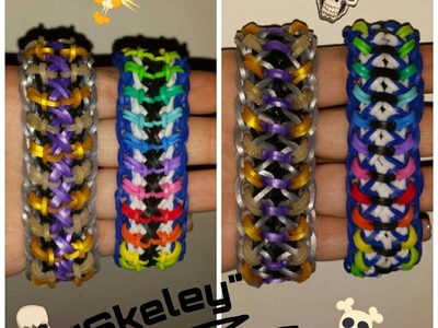 My New Reversible " Skeley " Rainbow Loom Bracelet. How To Tutorial
