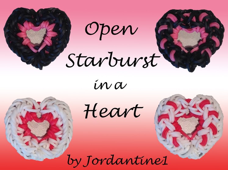 New Open Starburst in a Heart Charm - Rainbow Loom