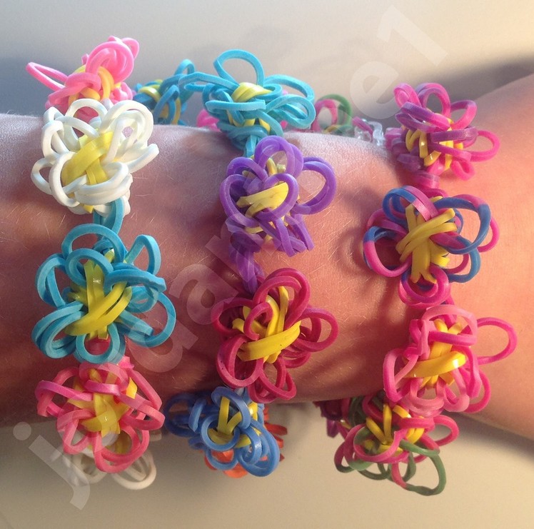 New Rainbow Loom Flower Fun Chain Bracelet