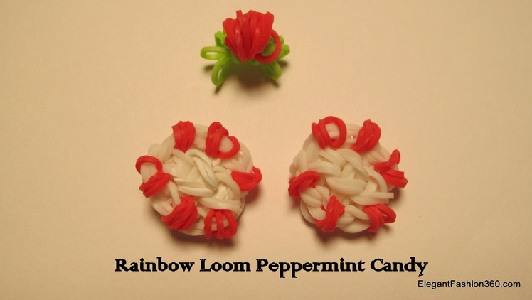 Peppermint Candy Charm on Rainbow Loom
