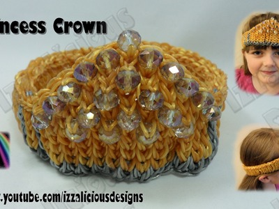 Rainbow Loom Beaded Crown.Tiara.Headband.Bracer.Wristband.Bracelet - Move It Foward Technique