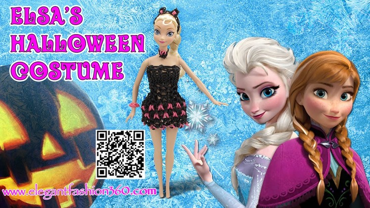 Rainbow Loom Halloween Dress for Elsa.Barbie - Loom Bands Tutorial