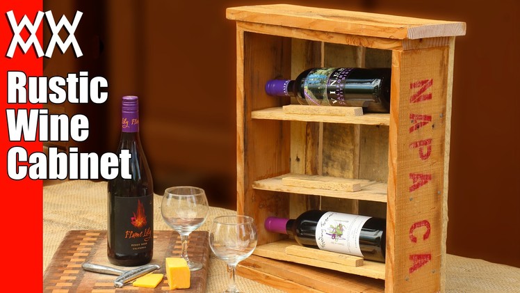 Rustic wine cabinet. Pallet wood upcycling project. Easy and fun to build!
