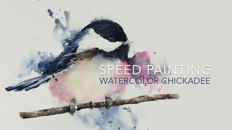 Speed Painting: Loose Watercolor Chickadee
