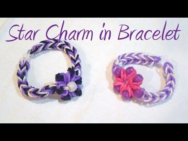 Star.Flower Charm Weaved in Loom Band Bracelet