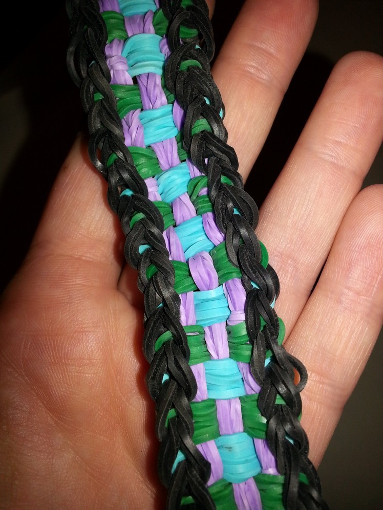 TWO Loom "Long Checkerboard" Bracelet Tutorial by feelinspiffy (Rainbow Loom)
