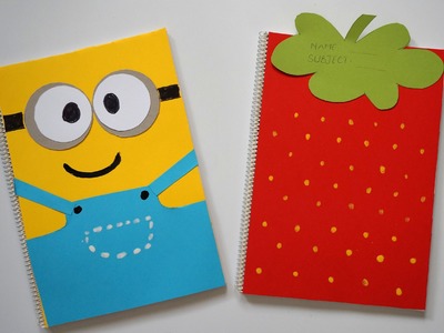 DIY Notebook Covers Minions & Strawberry | Back To School 2015