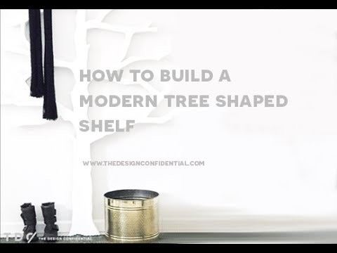 How To Build a DIY Modern Tree Shaped Wood Bookshelf from The Design Confidential