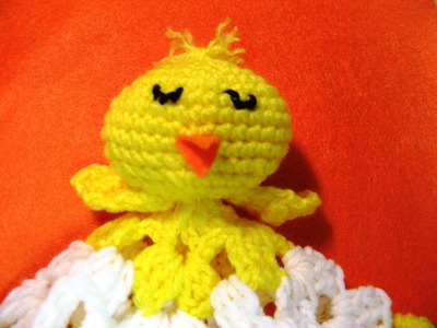 How to crochet  baby chick blankie lovie (video 2)