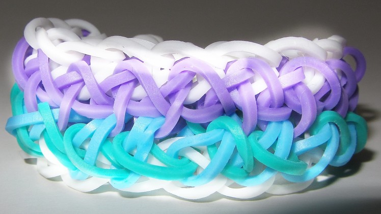 Loom Bands Bracelet: Fourth Lock Chain Rainbow Loom Bracelet (designed by Rugile Couture)