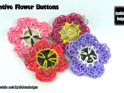 Rainbow Loom Decorative Flower Button - Loom-less.Hook Only - © Izzalicious Designs 2014