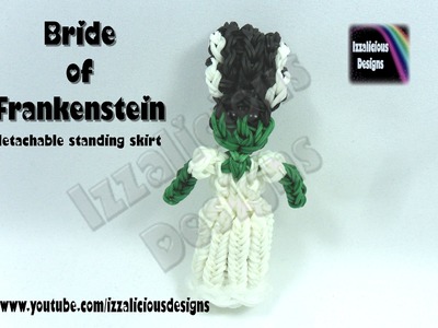 Rainbow Loom (Halloween) Bride of Frankenstein Action Figure.Charm © Izzalicious Designs 2014