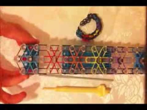 Rainbow loom: make a long starburst bracelet using one loom
