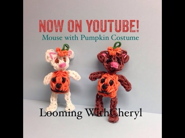 Rainbow Loom Mouse With Pumpkin Costume - Looming WithCheryl
