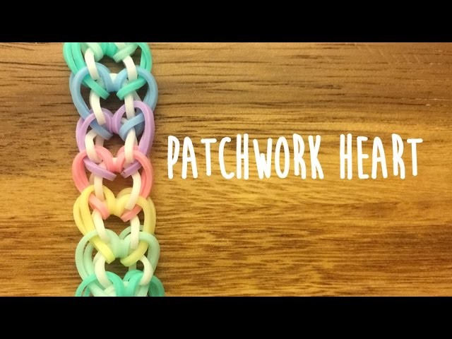 Rainbow Loom Patchwork Heart Tutorial 2 Pegs No Hook