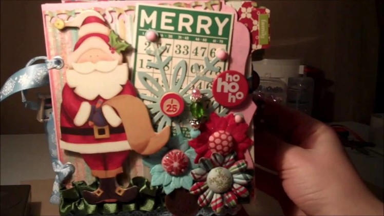 Christmas Chipboard Mini Book (Part 1) made with October Afternoon Paper Collections