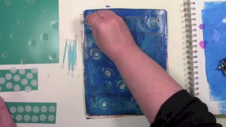 Gelli Printing with Circles on Homemade Tools with Carolyn Dube