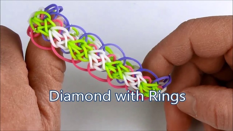 How to make the Diamond with Rings bracelet on the Rainbow Loom