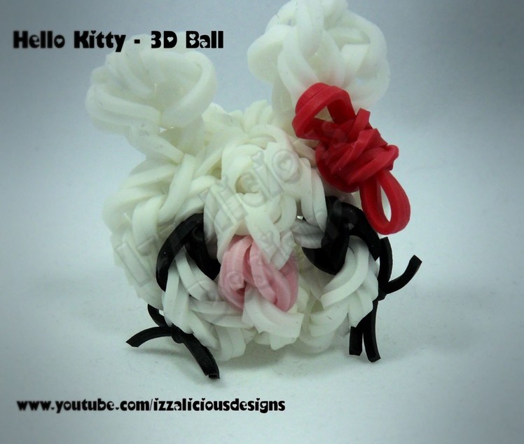 Rainbow Loom 3D Ball Charm Tutorial - Hello Kitty