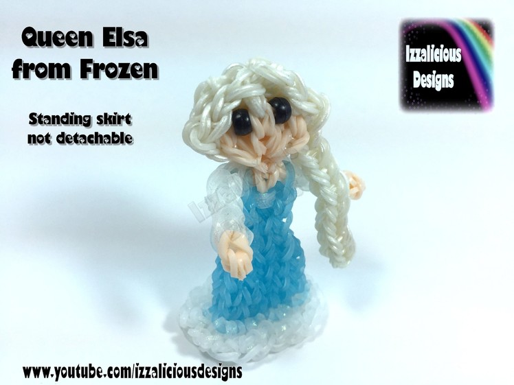 Rainbow Loom Queen Elsa Charm.Princess Action Figure - 2D Standing Doll