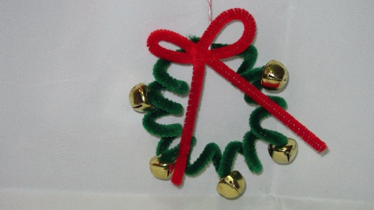 Fuzzy Stick Christmas Wreath Ornament