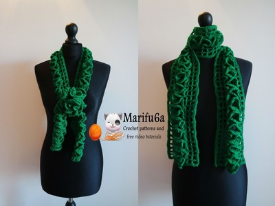 How to crochet ruffle scarf for beginners pattern free tutorial
