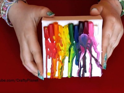 Melted Crayons on a Mini Canvas - A Fun And Easy Craft Melted Crayon Art