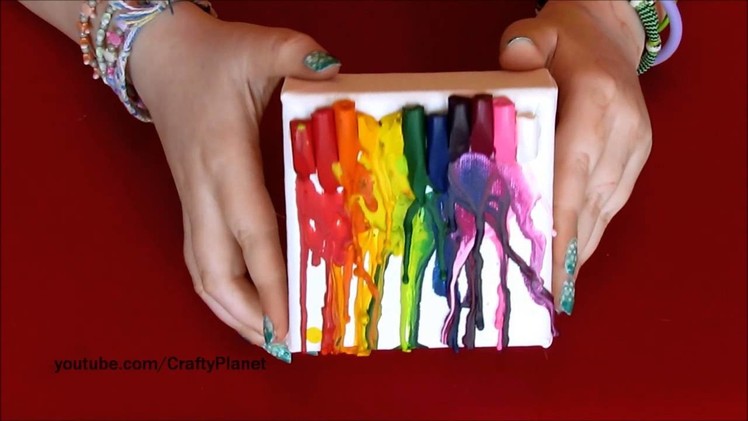 Melted Crayons on a Mini Canvas - A Fun And Easy Craft Melted Crayon Art
