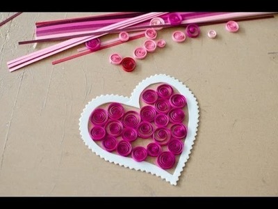 Paper Quilling " Scrolled Heart " . . . . . . .