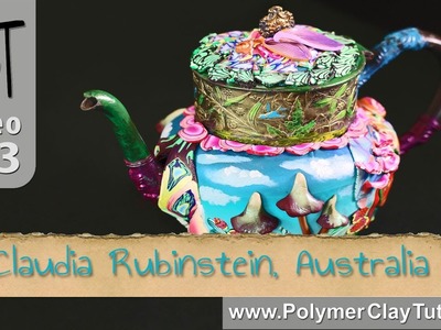 Polymer Clay Embellished Teapots by Claudia Rubinstein