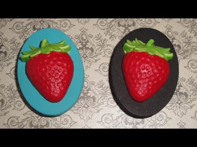 Polymer Clay Strawberry Refrigerator Magnets