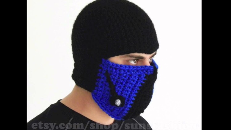 Sub zero mortal kombat hat mask handmade costume online order shop sub-zero mk etsy beanie men boy