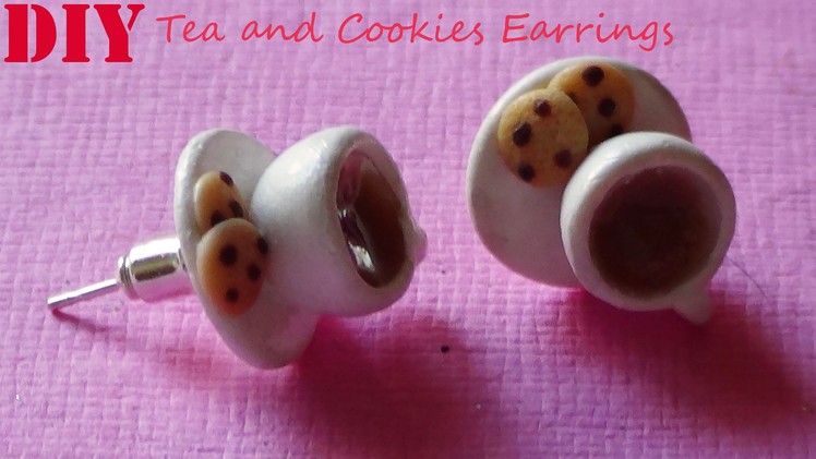 Tea and Cookies Earrings - Polymer Clay